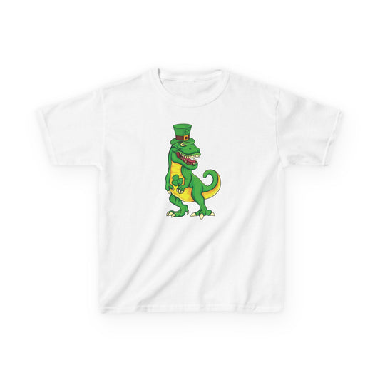 St Pat-Rex Day St Patricks Day Dino Kids Heavy Cotton Tee