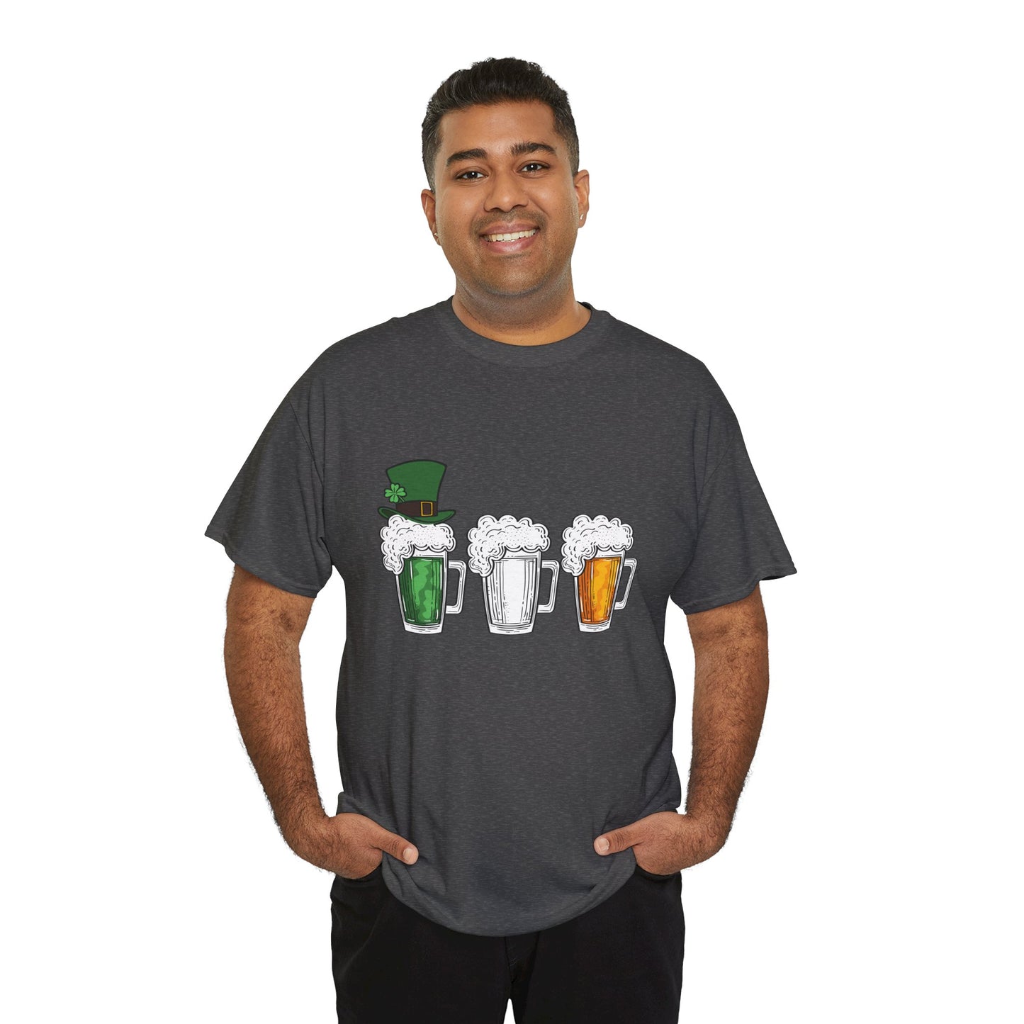 Unisex St Patrick's Day Beer Flag Heavy Cotton Tee