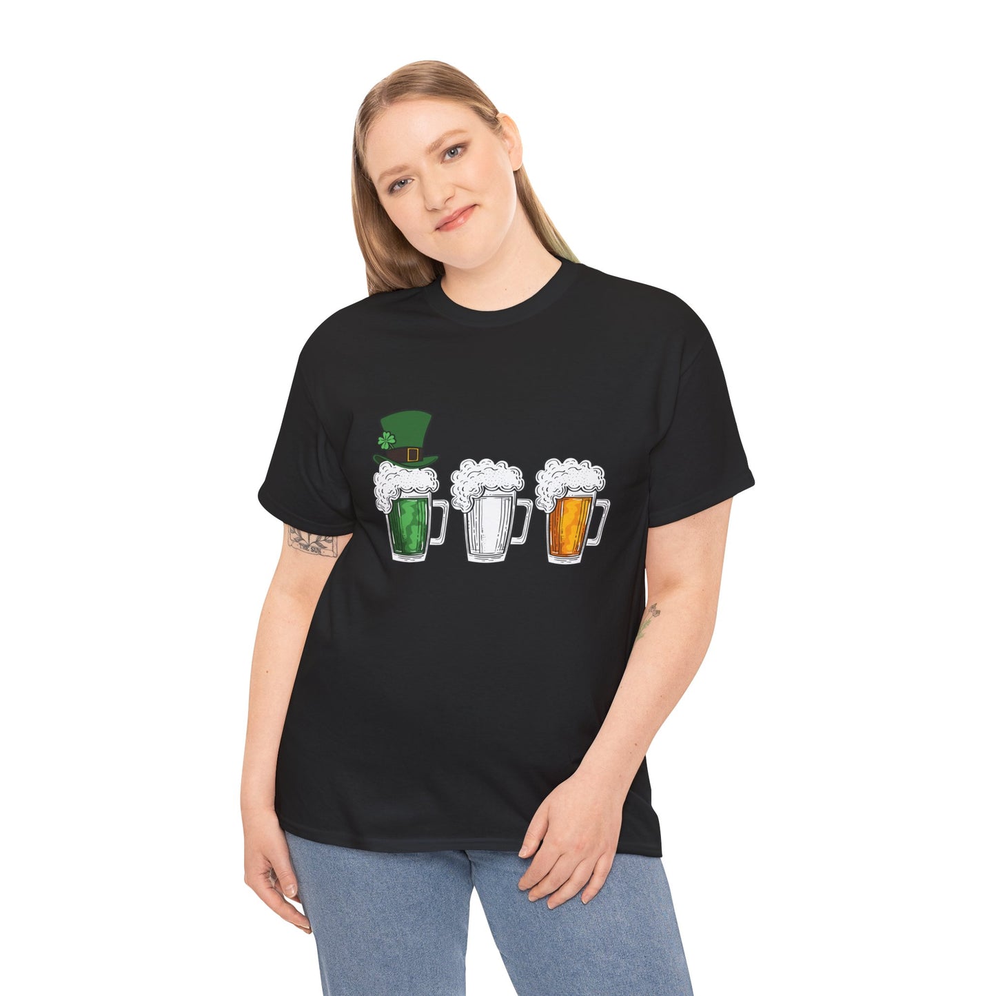 Unisex St Patrick's Day Beer Flag Heavy Cotton Tee