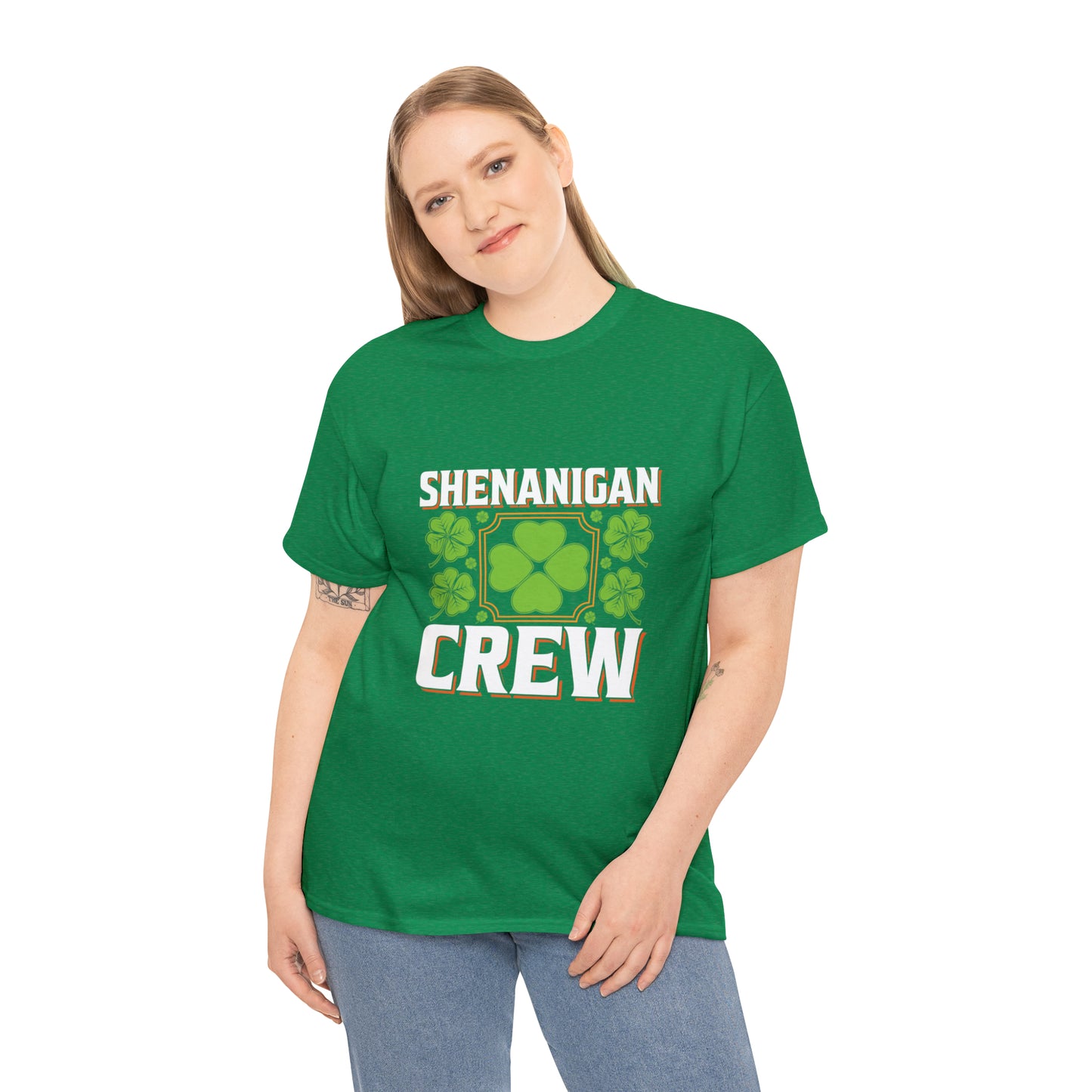 Unisex Shenanigan's Matching Family Shenanigans Crew St Patricks Day Heavy Cotton Tee