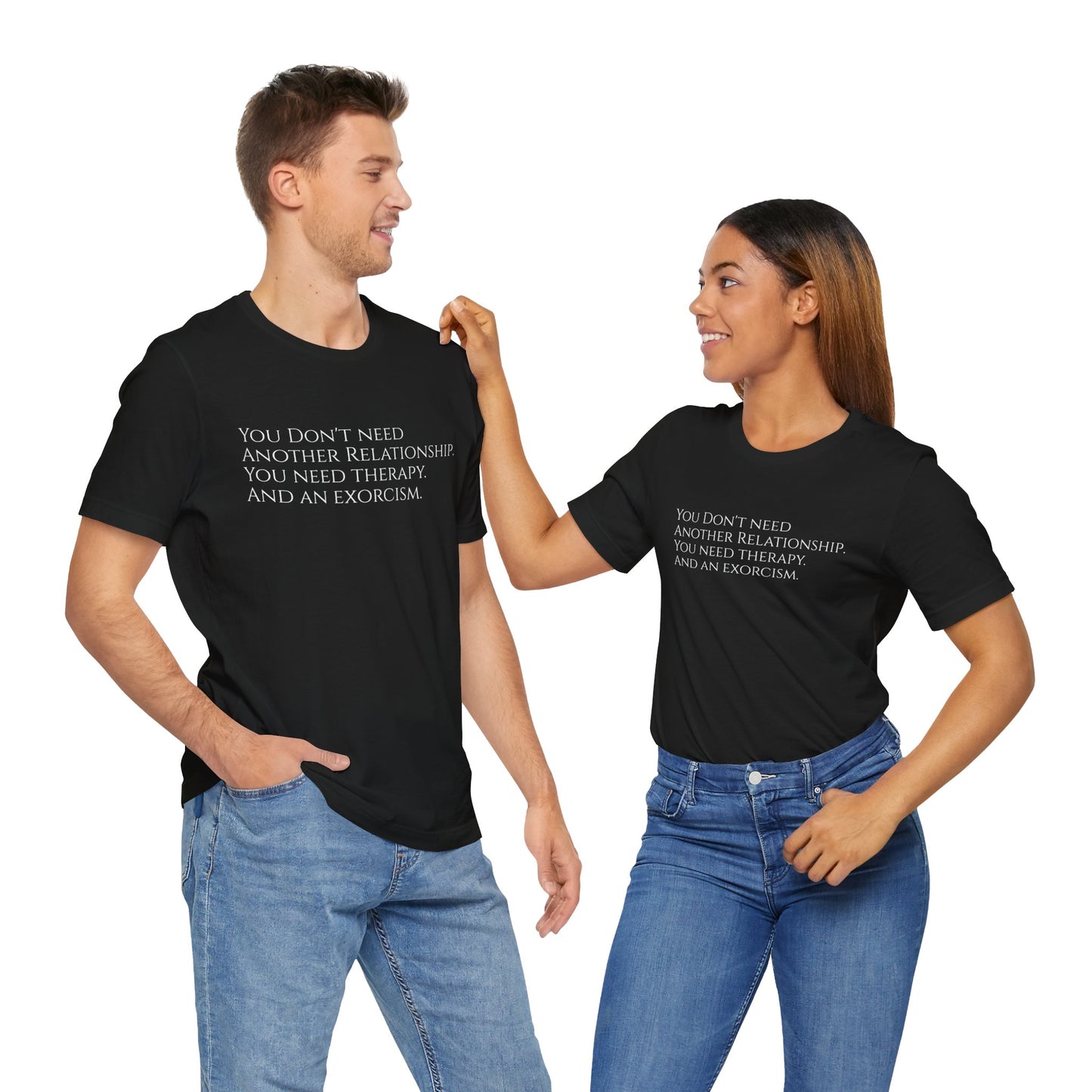 Relationships, Therapy, Exorcism, XS-3XL, Unisex Jersey Short Sleeve Tee
