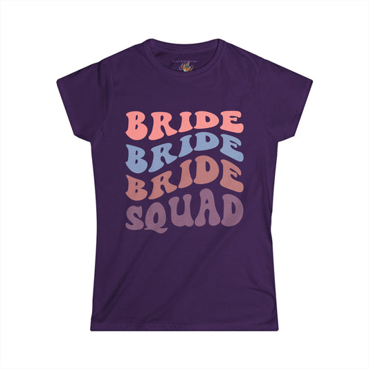 Bride Squad Retro Repeat, S-2XL, Women's Softstyle Tee