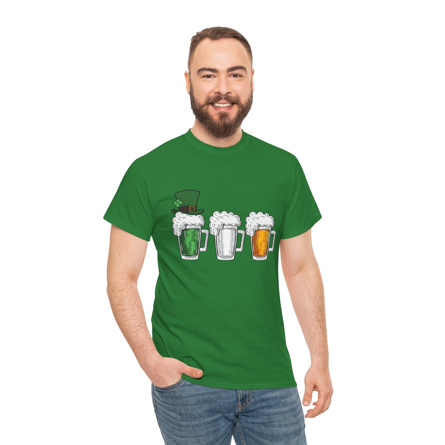 Unisex St Patrick's Day Beer Flag Heavy Cotton Tee