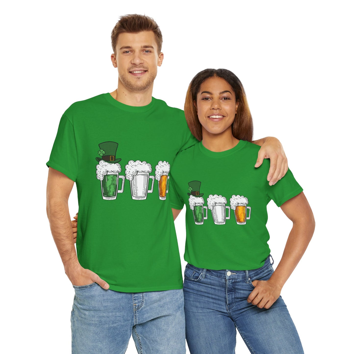 Unisex St Patrick's Day Beer Flag Heavy Cotton Tee