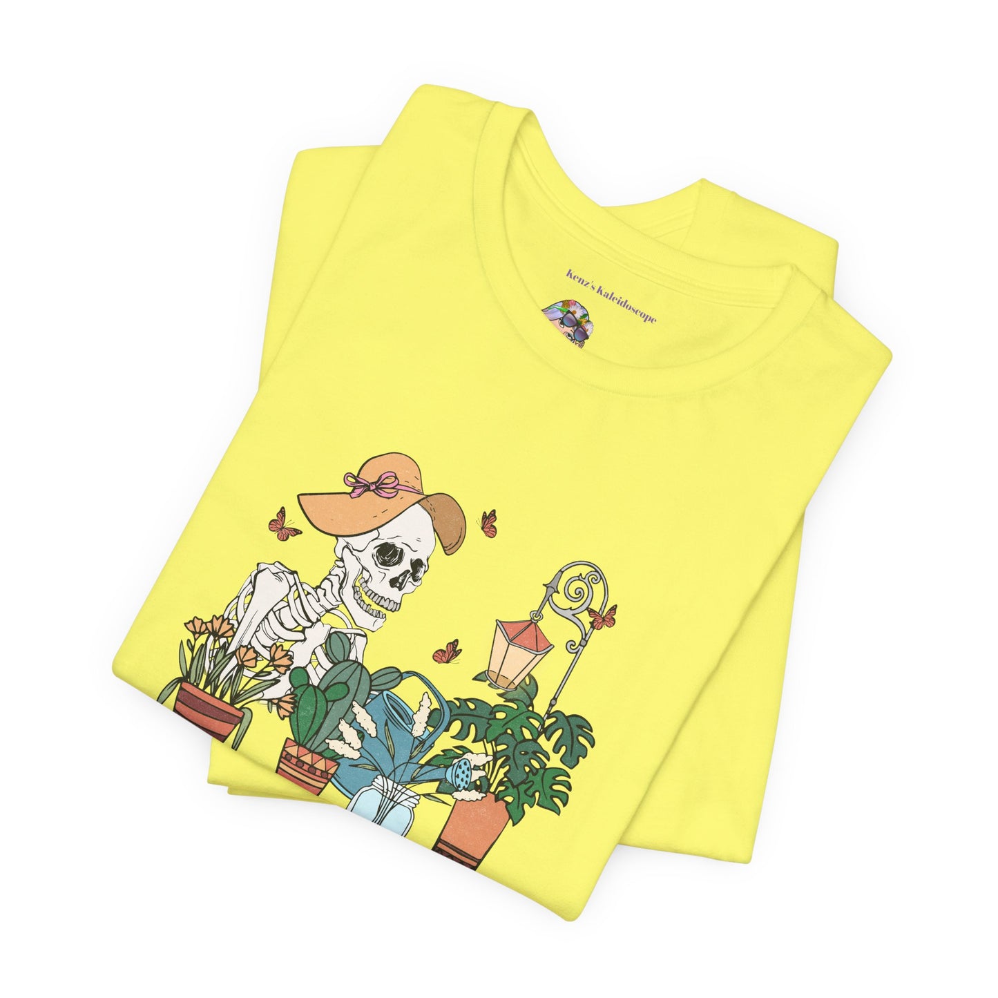 Plants, The Gardener, Skeleton, Springtime, Gardening, XS-3XL Unisex Jersey Short Sleeve Tee