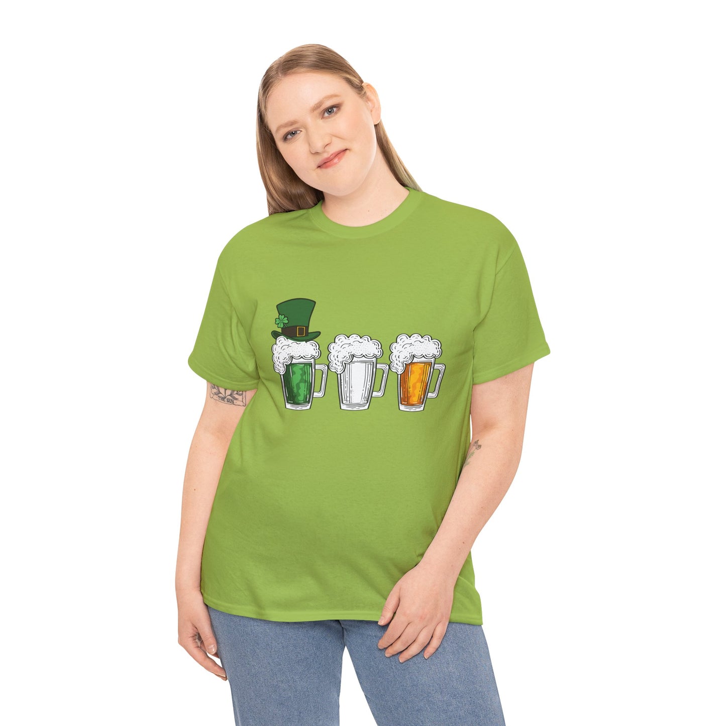 Unisex St Patrick's Day Beer Flag Heavy Cotton Tee