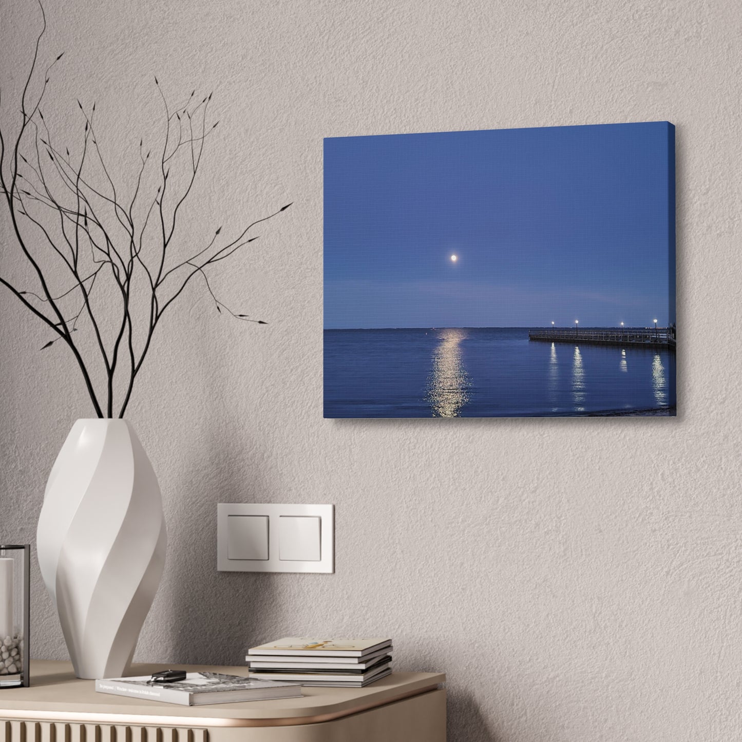 Moonlight Over The Bay, Canvas Stretched, 1.5''