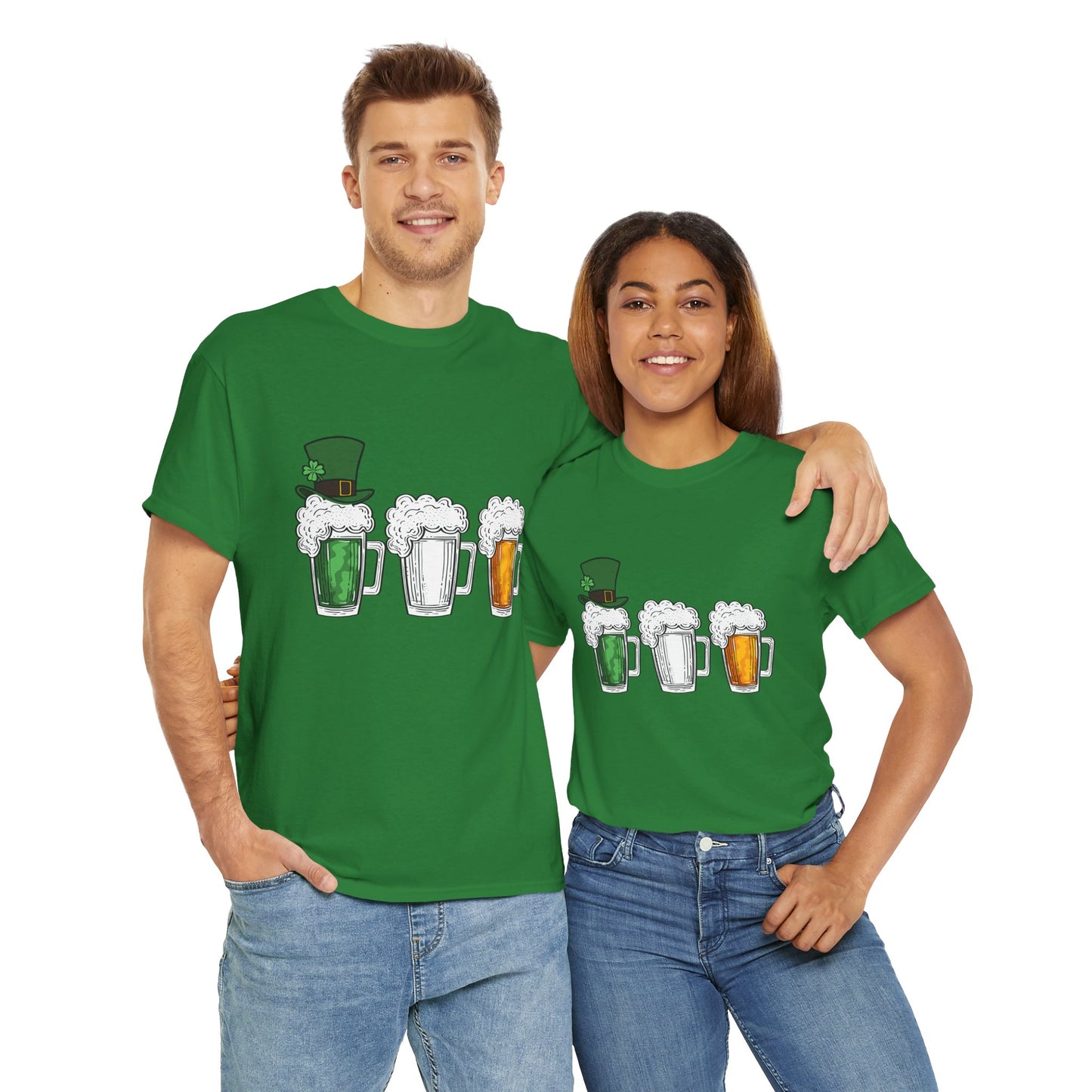 Unisex St Patrick's Day Beer Flag Heavy Cotton Tee