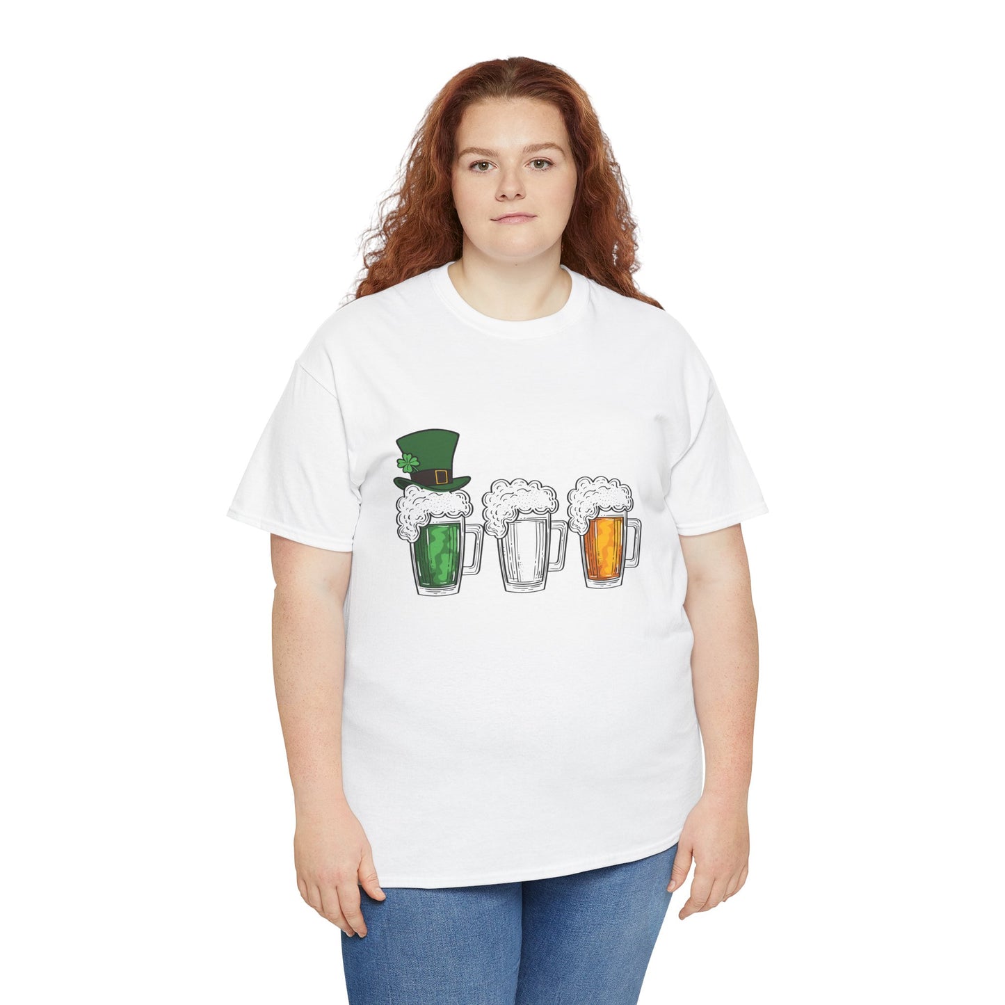 Unisex St Patrick's Day Beer Flag Heavy Cotton Tee