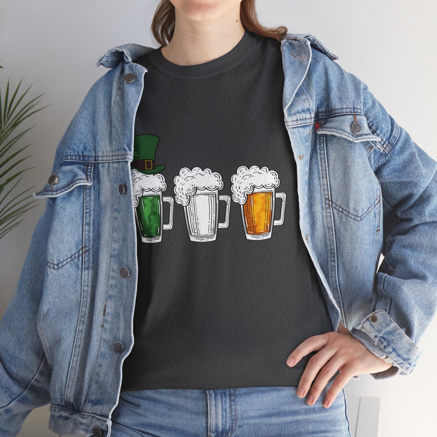 Unisex St Patrick's Day Beer Flag Heavy Cotton Tee