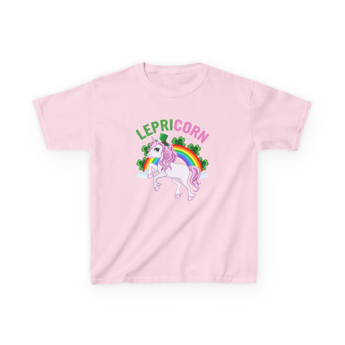 St Patricks Day Leprechaun Unicorn Lepre-corn Kids Heavy Cotton Tee