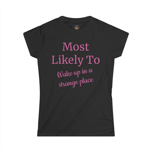 Bachelorette Party, Most Likely To, S-2XL, Women's Softstyle Tee