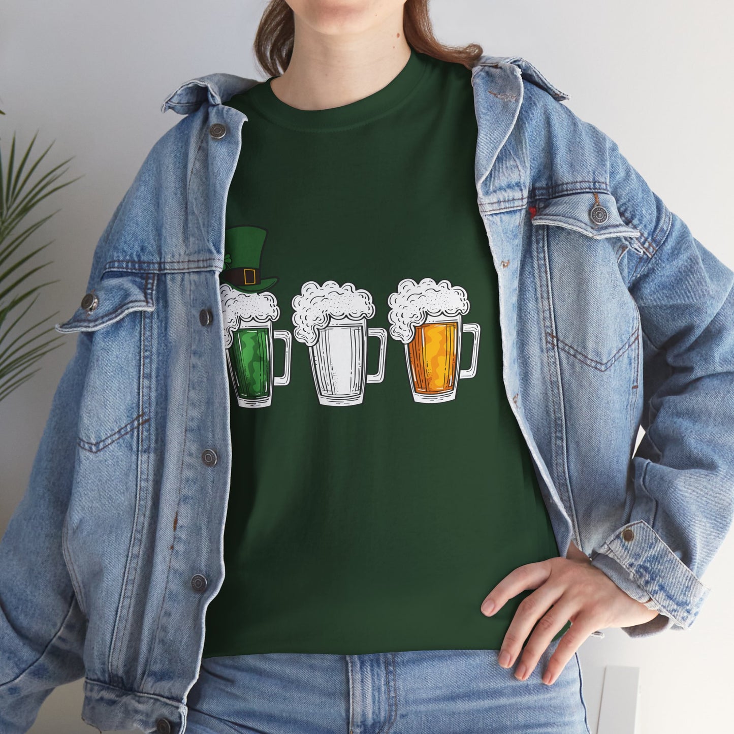 Unisex St Patrick's Day Beer Flag Heavy Cotton Tee