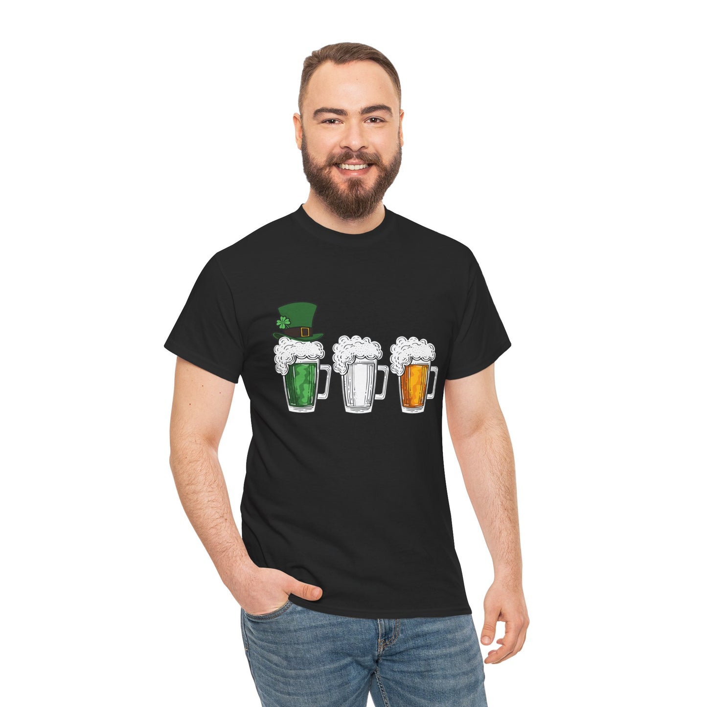 Unisex St Patrick's Day Beer Flag Heavy Cotton Tee
