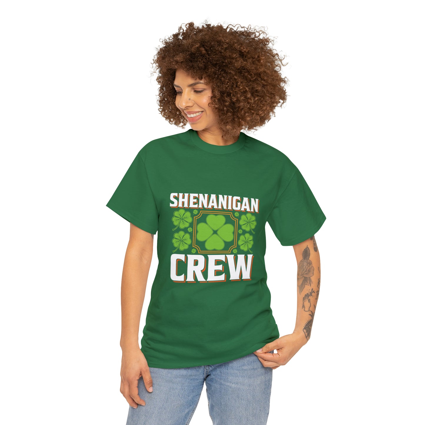 Unisex Shenanigan's Matching Family Shenanigans Crew St Patricks Day Heavy Cotton Tee