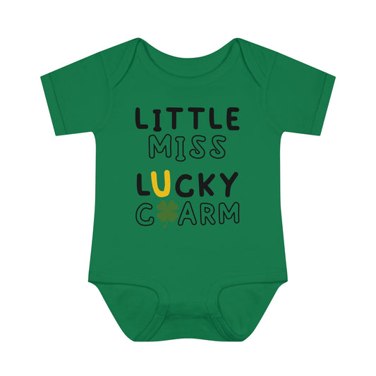 St Patricks Little Miss Lucky Charm Infant Onesie Baby Rib Bodysuit