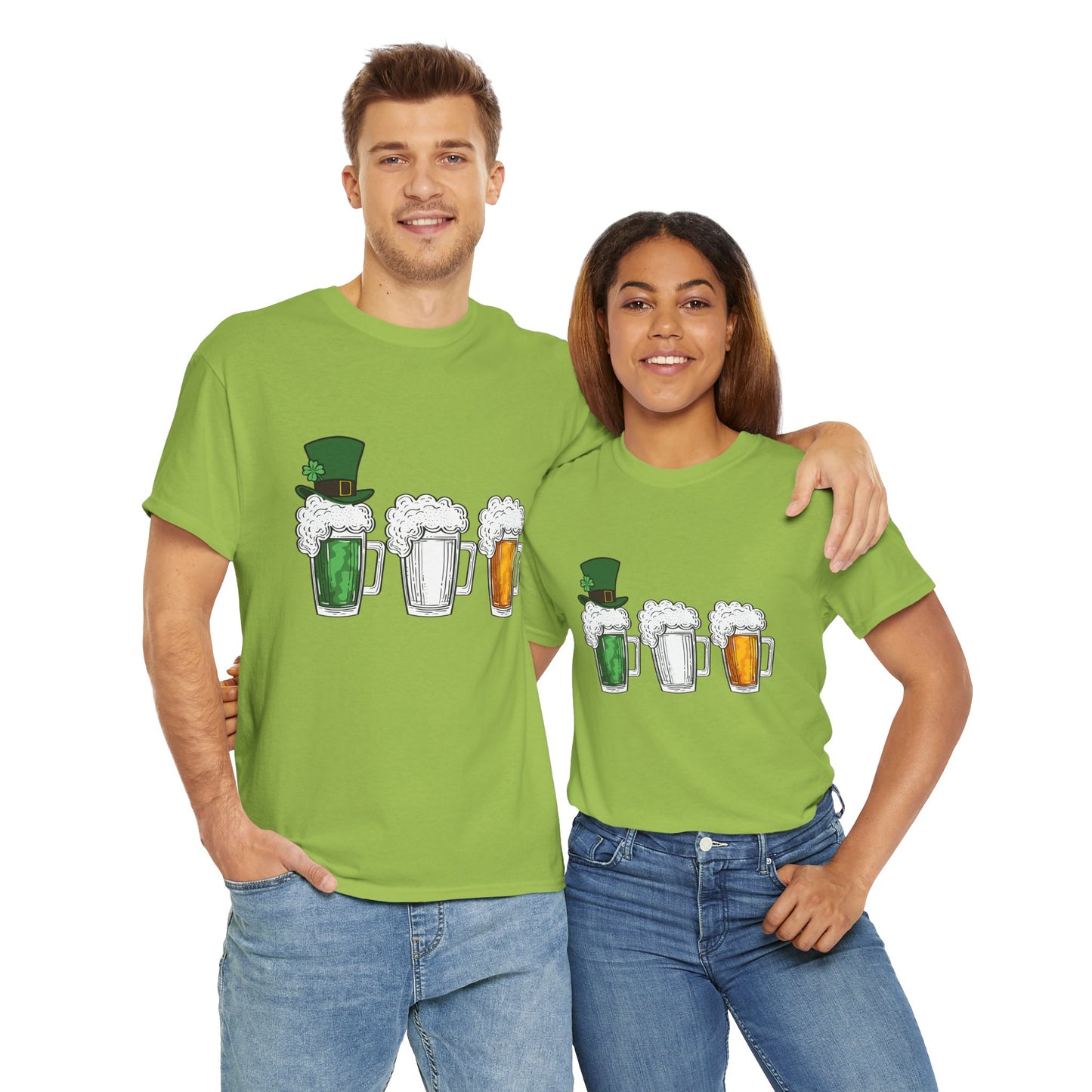 Unisex St Patrick's Day Beer Flag Heavy Cotton Tee