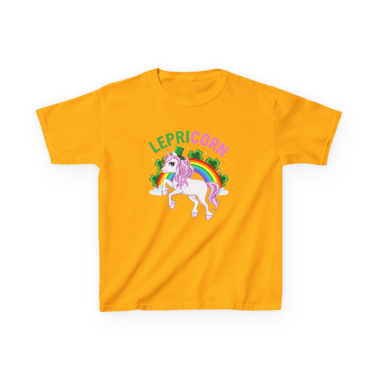St Patricks Day Leprechaun Unicorn Lepre-corn Kids Heavy Cotton Tee