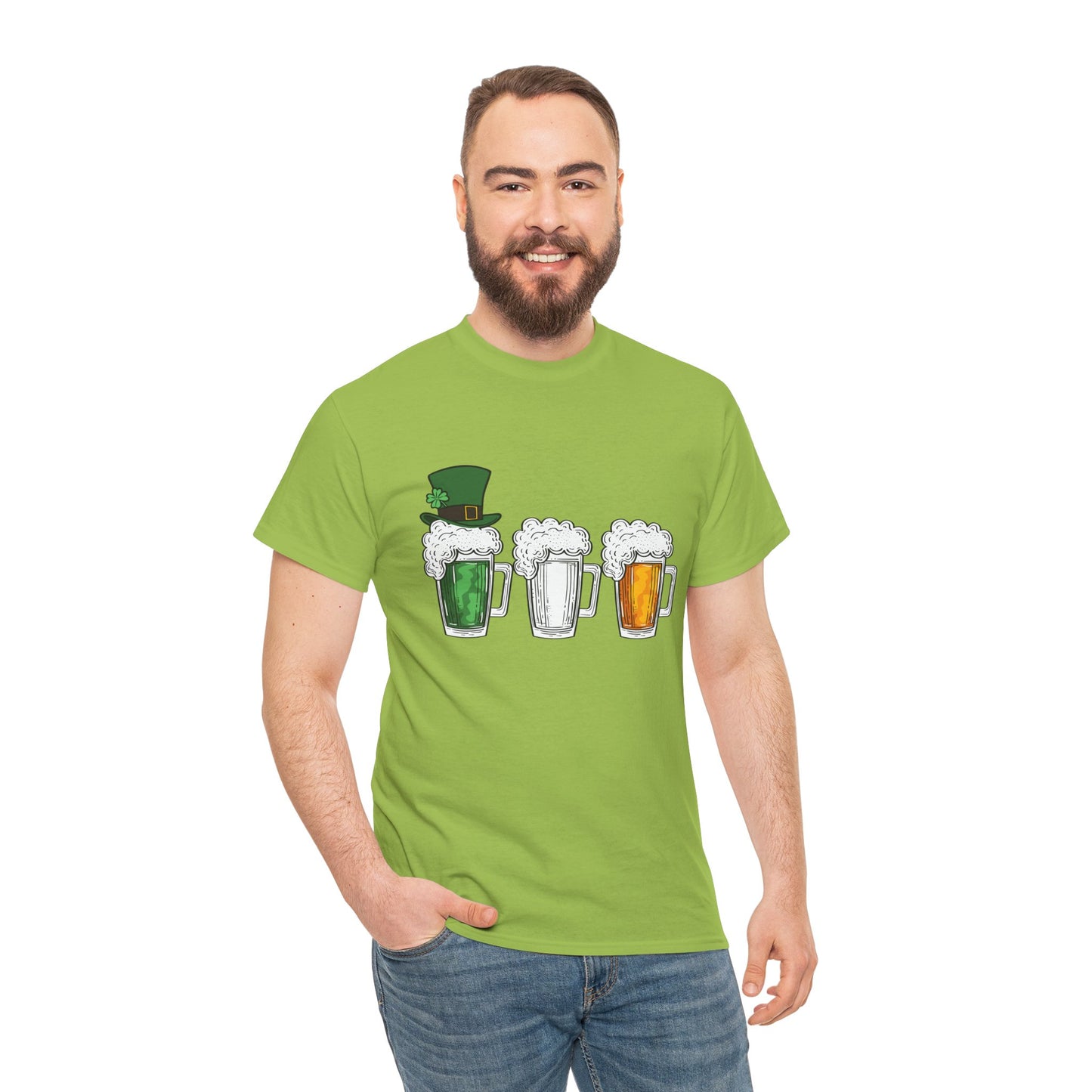 Unisex St Patrick's Day Beer Flag Heavy Cotton Tee