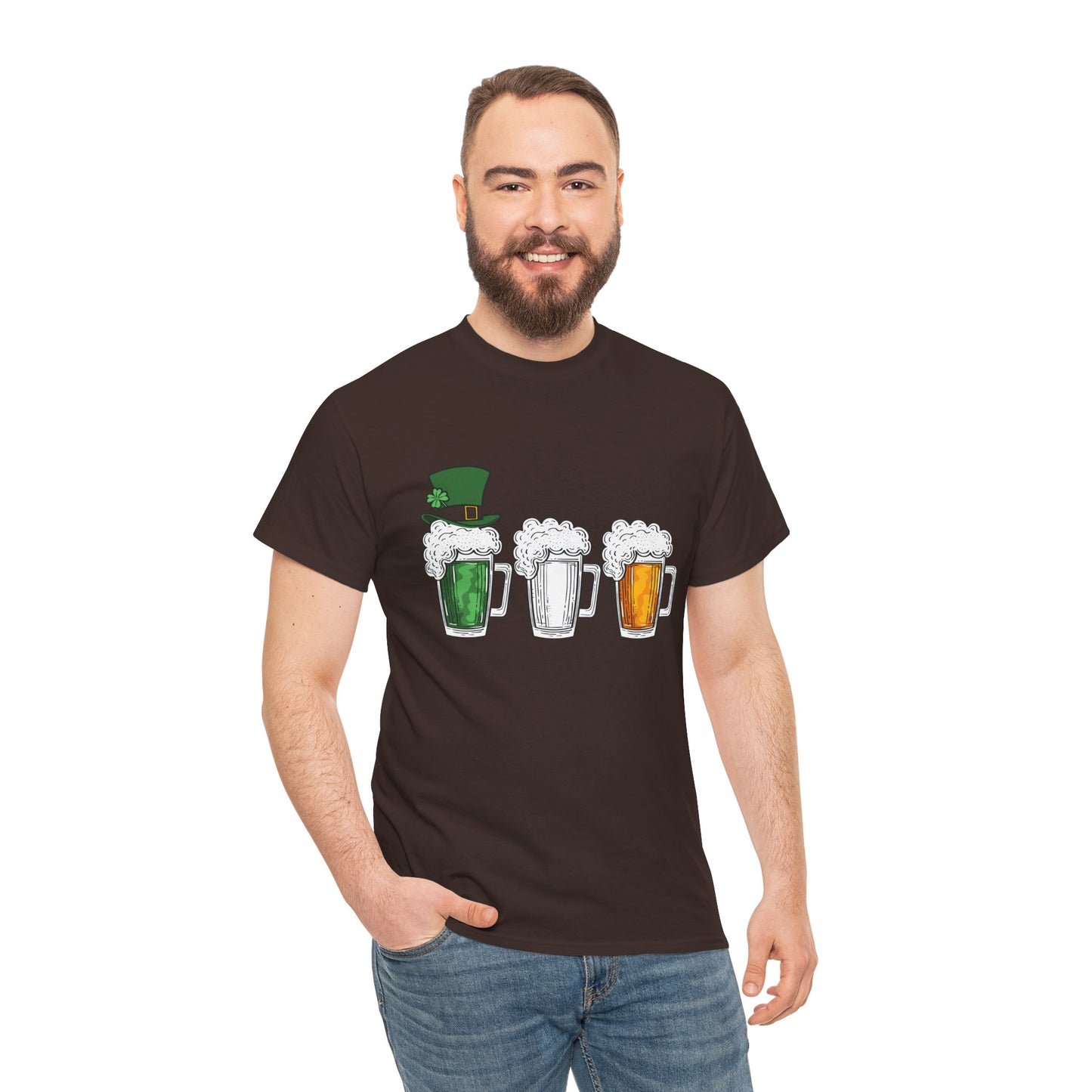 Unisex St Patrick's Day Beer Flag Heavy Cotton Tee