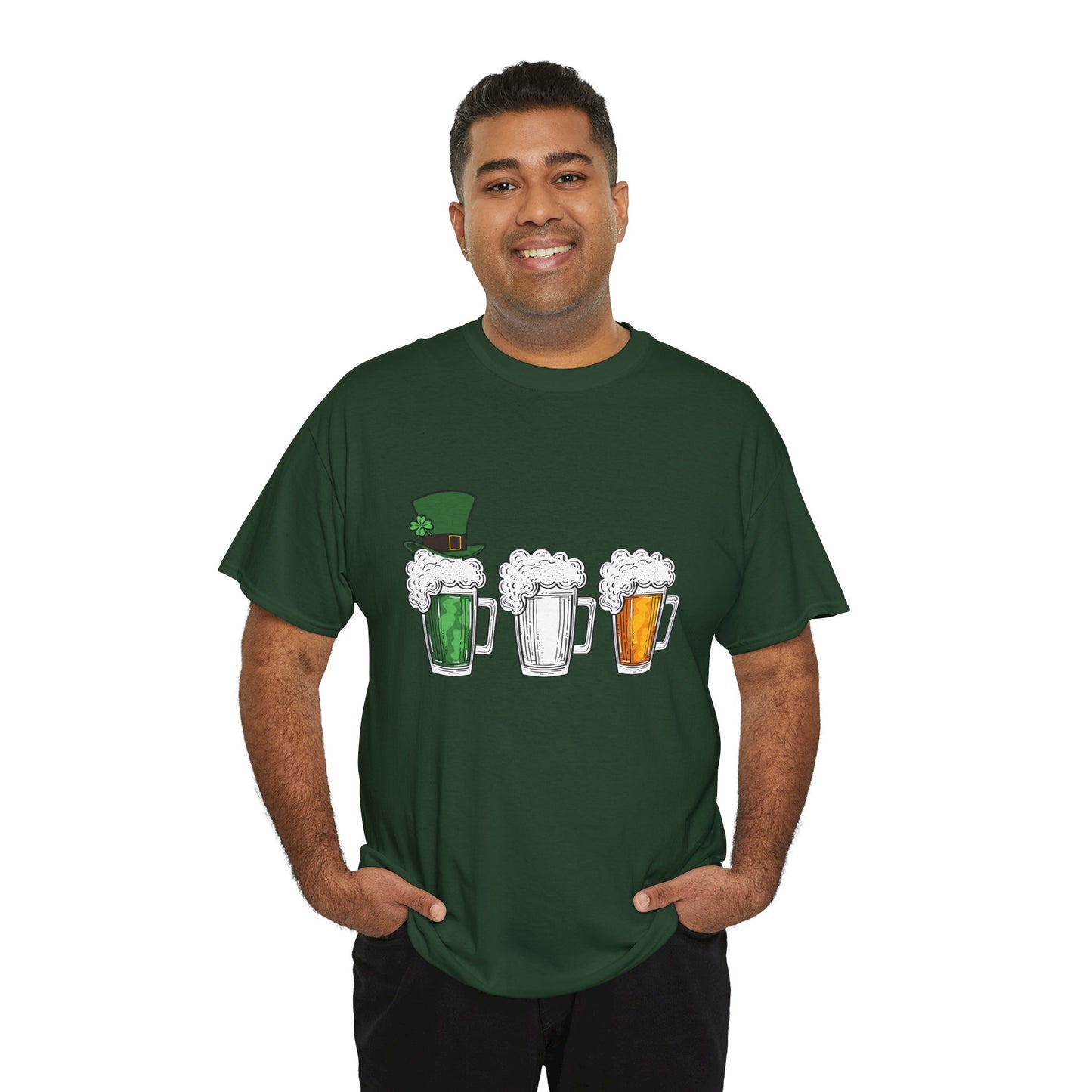 Unisex St Patrick's Day Beer Flag Heavy Cotton Tee