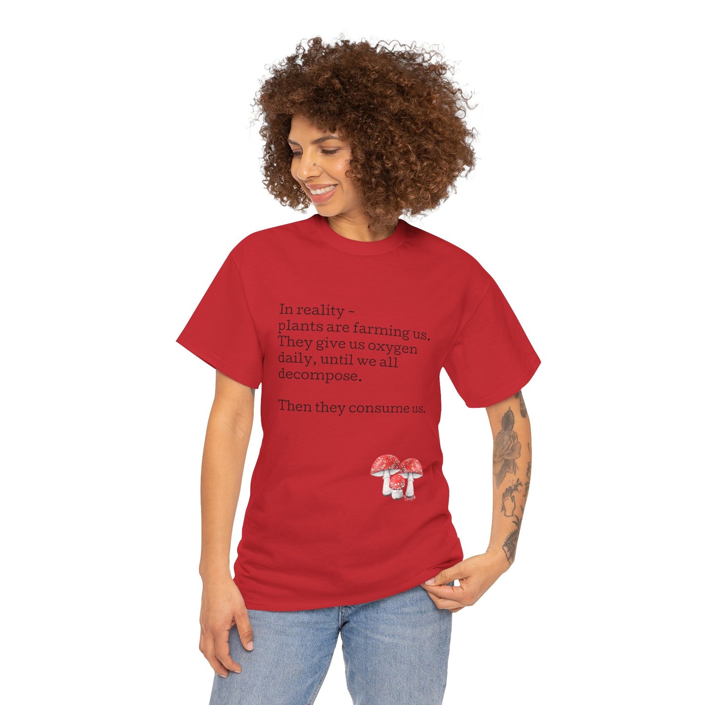 Plantfood, mushrooms s, m, l, xl, 2xl, 3xl, 4xl, 5xl Unisex Heavy Cotton Tee