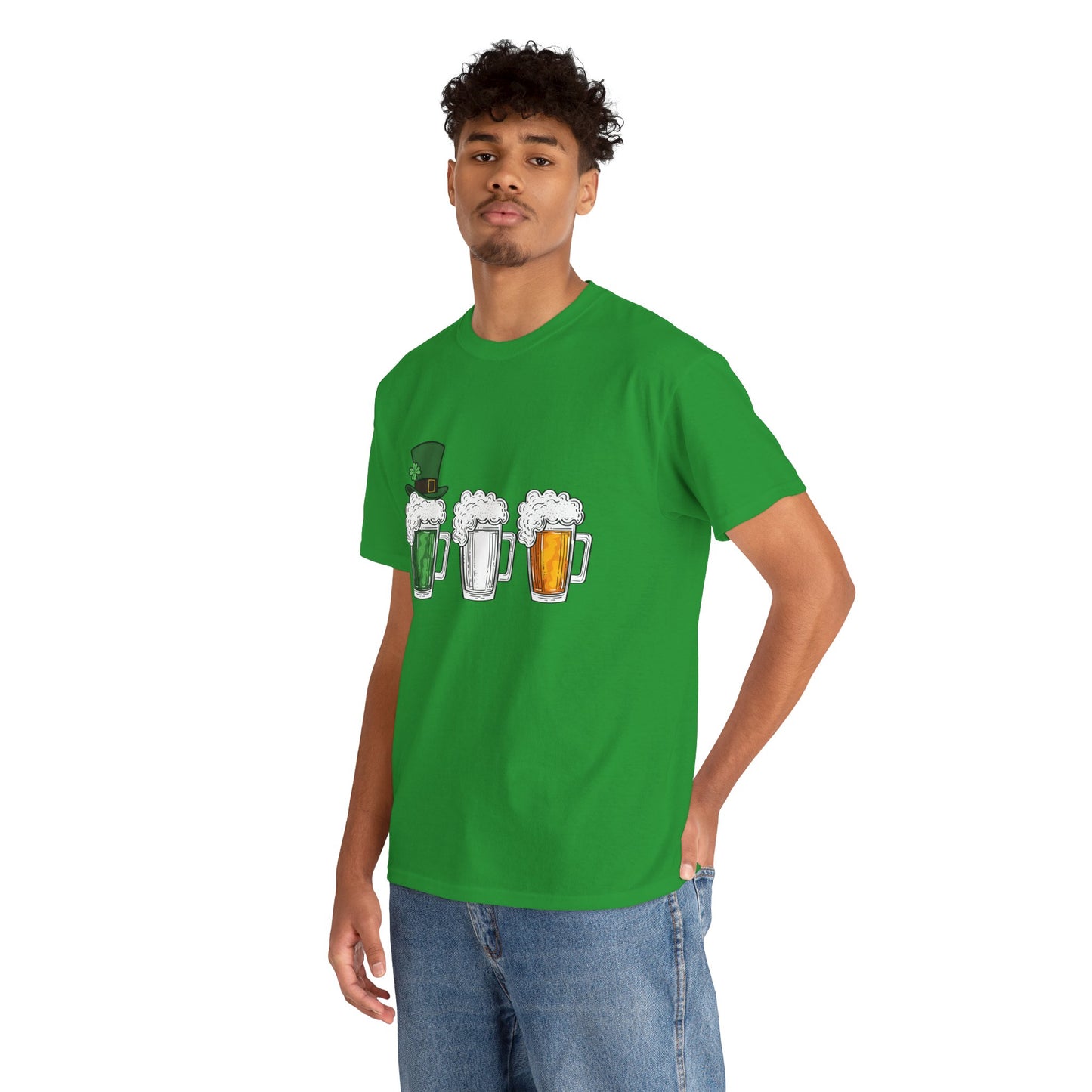 Unisex St Patrick's Day Beer Flag Heavy Cotton Tee