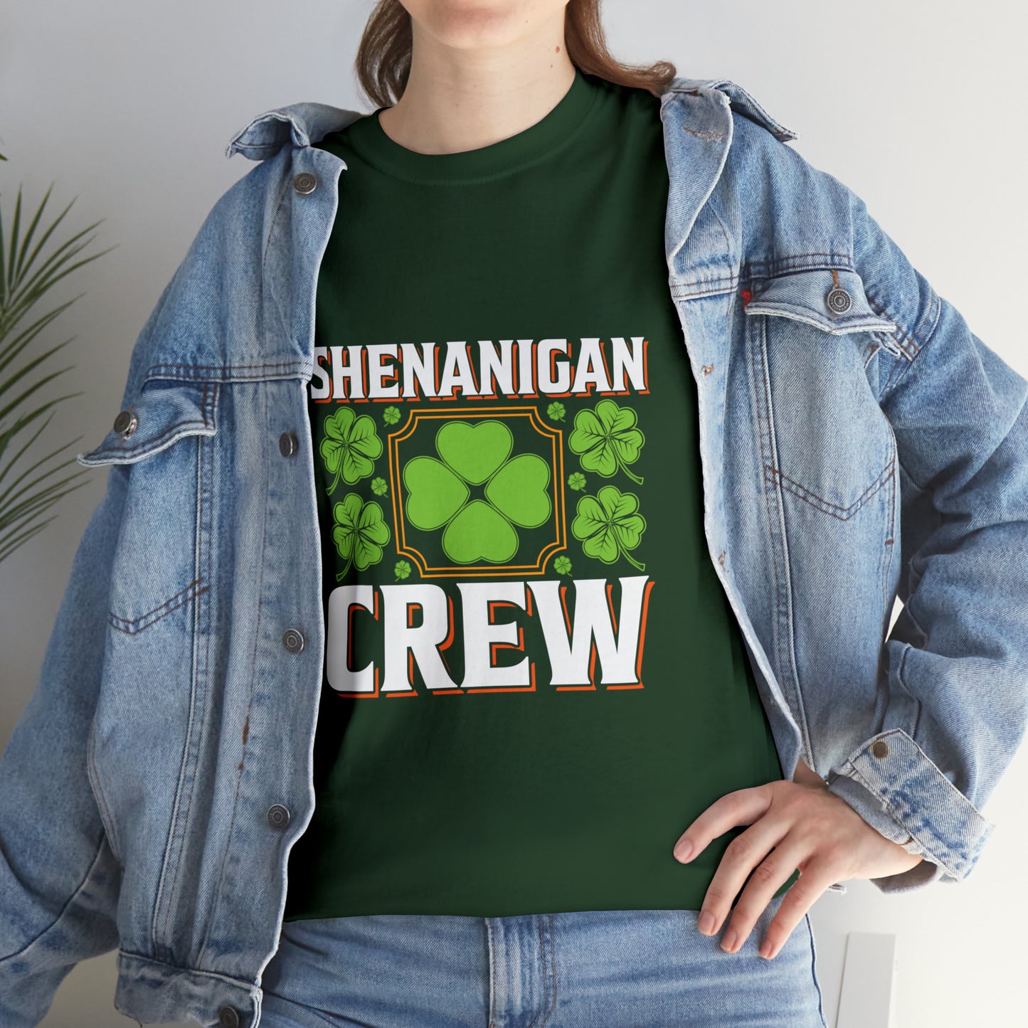 Unisex Shenanigan's Matching Family Shenanigans Crew St Patricks Day Heavy Cotton Tee