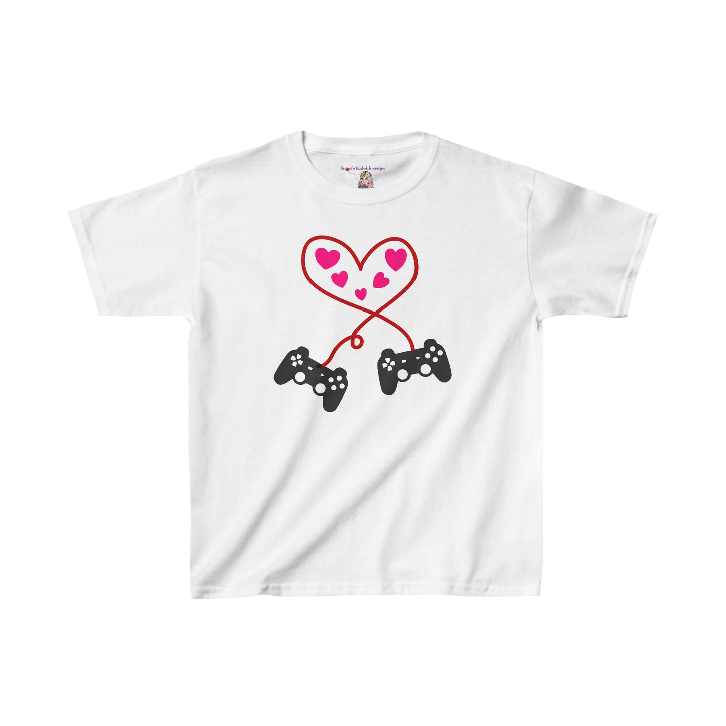 Video Games Controls Heart Valentines Day Kids Heavy Cotton™ Tee