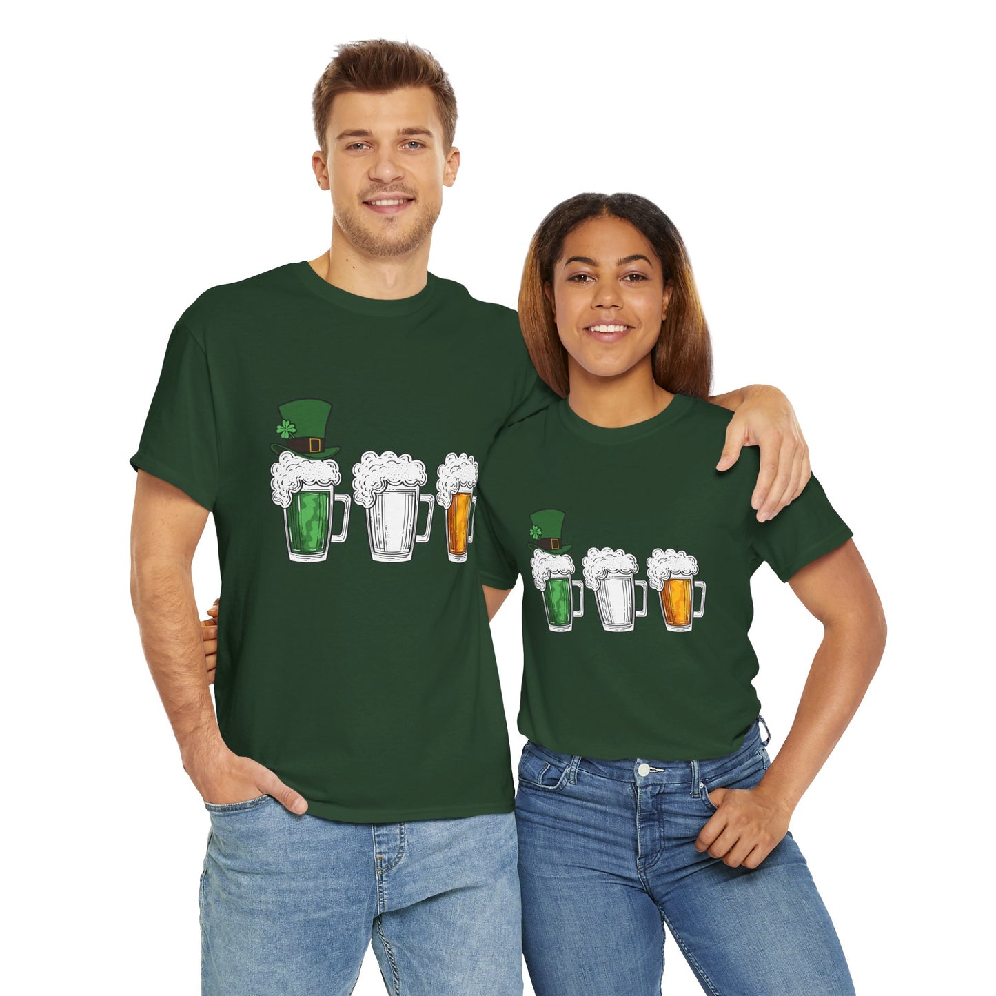 Unisex St Patrick's Day Beer Flag Heavy Cotton Tee