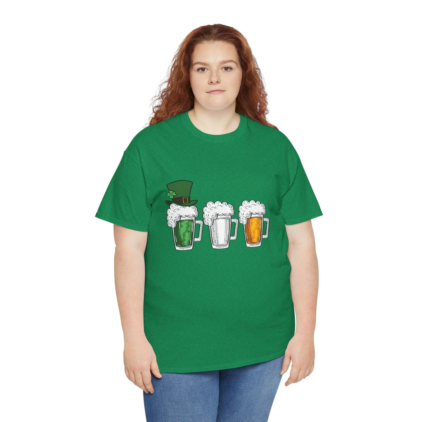 Unisex St Patrick's Day Beer Flag Heavy Cotton Tee