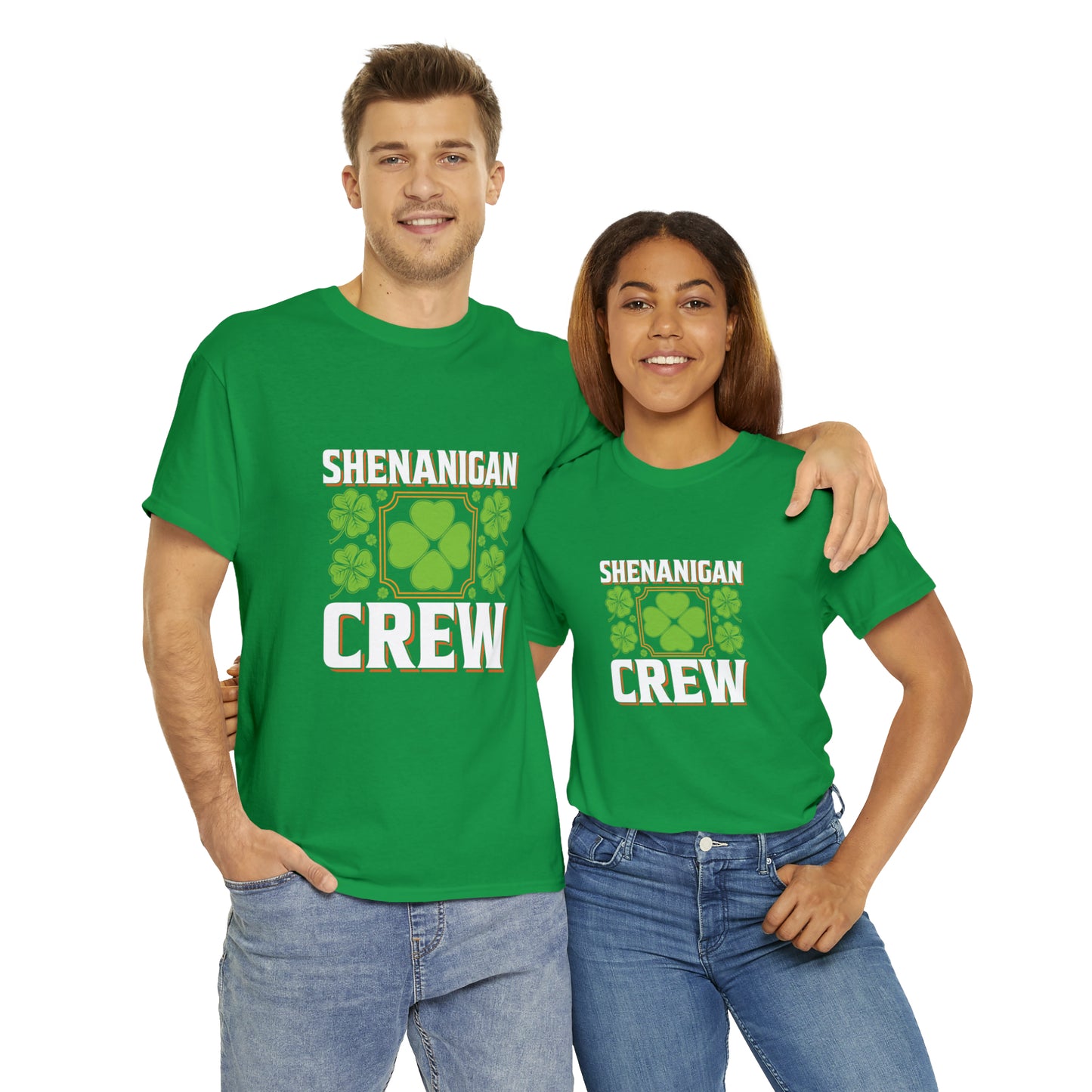Unisex Shenanigan's Matching Family Shenanigans Crew St Patricks Day Heavy Cotton Tee