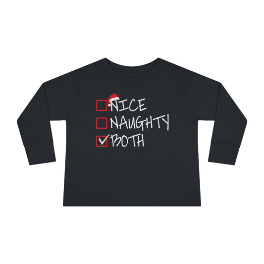 Nice naughty both holiday checklist Toddler Long Sleeve Tee