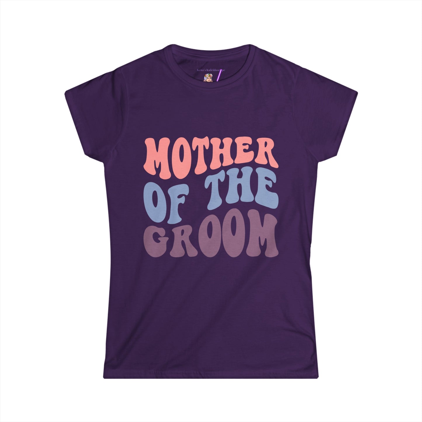 Mother of the Groom Retro Repeat, S-2XL Women's Softstyle Tee