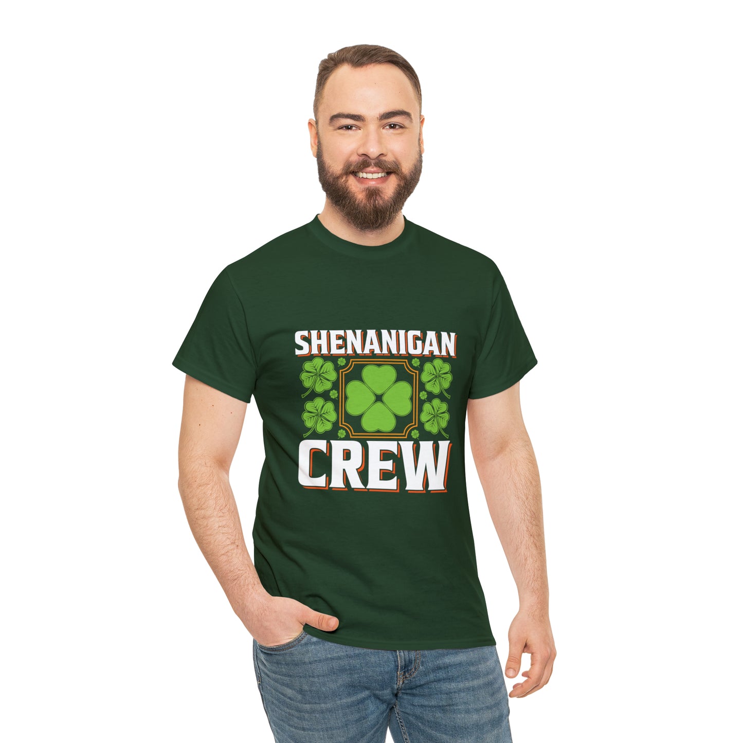 Unisex Shenanigan's Matching Family Shenanigans Crew St Patricks Day Heavy Cotton Tee