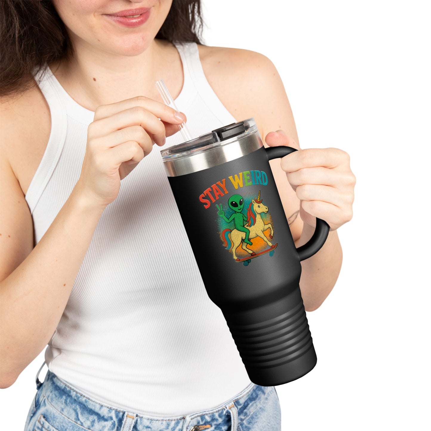 Aliens & Unicorns Stay Weird Insulated Travel Mug, 40oz