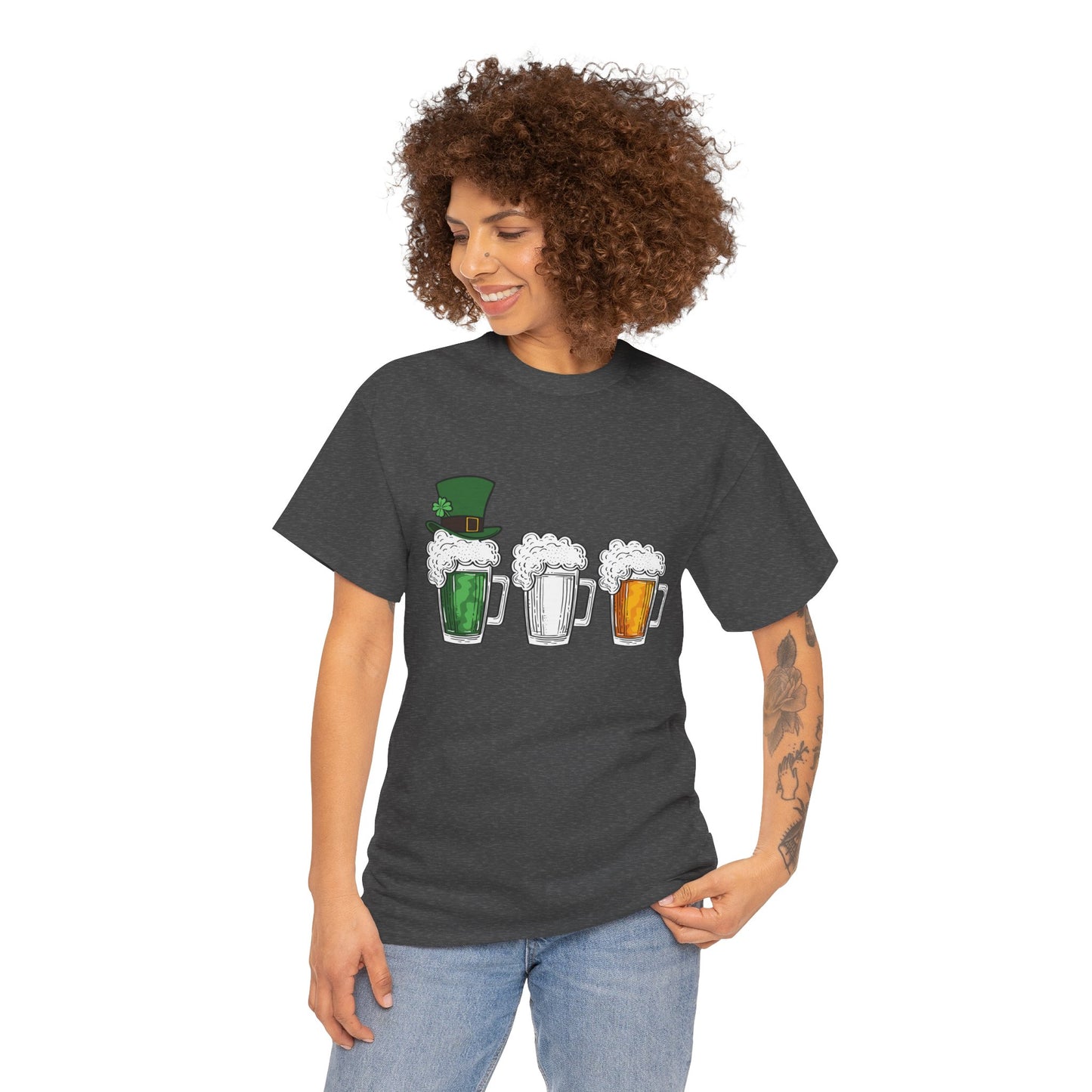 Unisex St Patrick's Day Beer Flag Heavy Cotton Tee