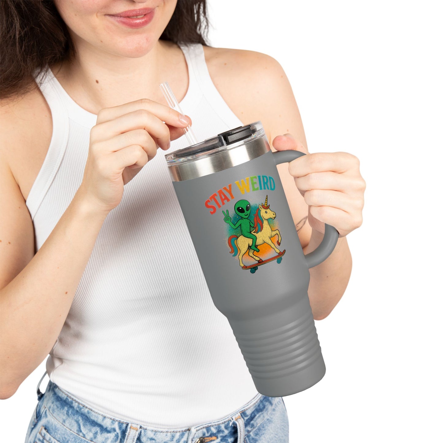 Aliens & Unicorns Stay Weird Insulated Travel Mug, 40oz