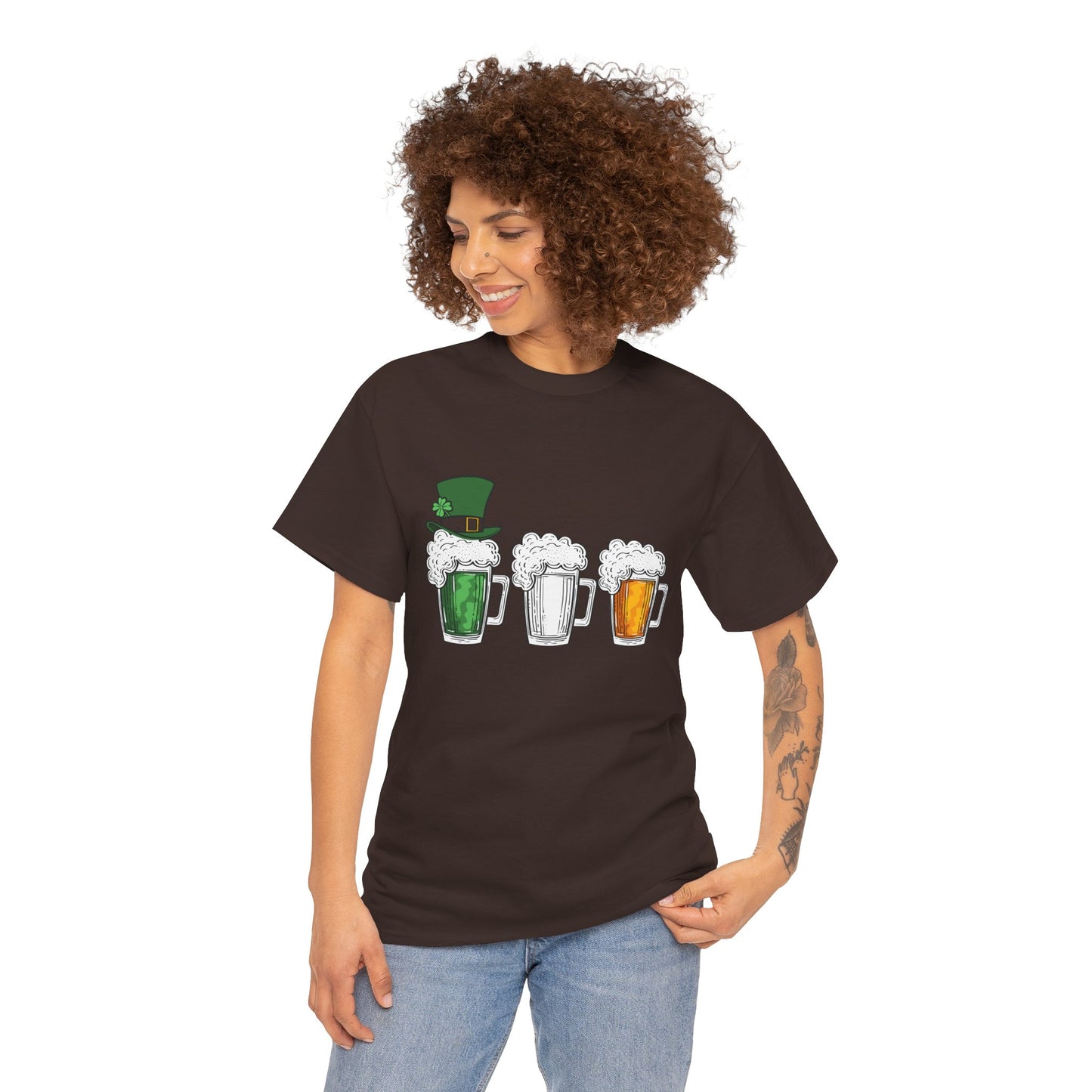 Unisex St Patrick's Day Beer Flag Heavy Cotton Tee