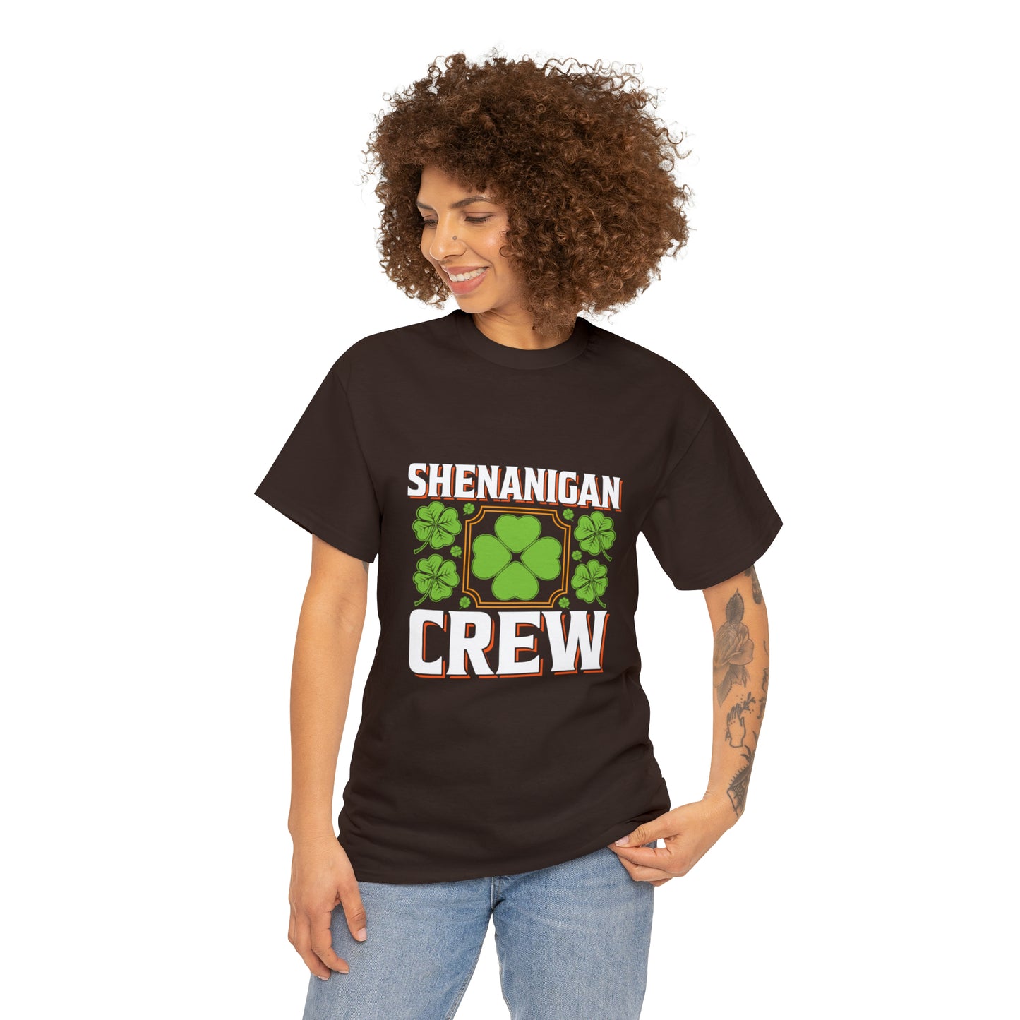 Unisex Shenanigan's Matching Family Shenanigans Crew St Patricks Day Heavy Cotton Tee