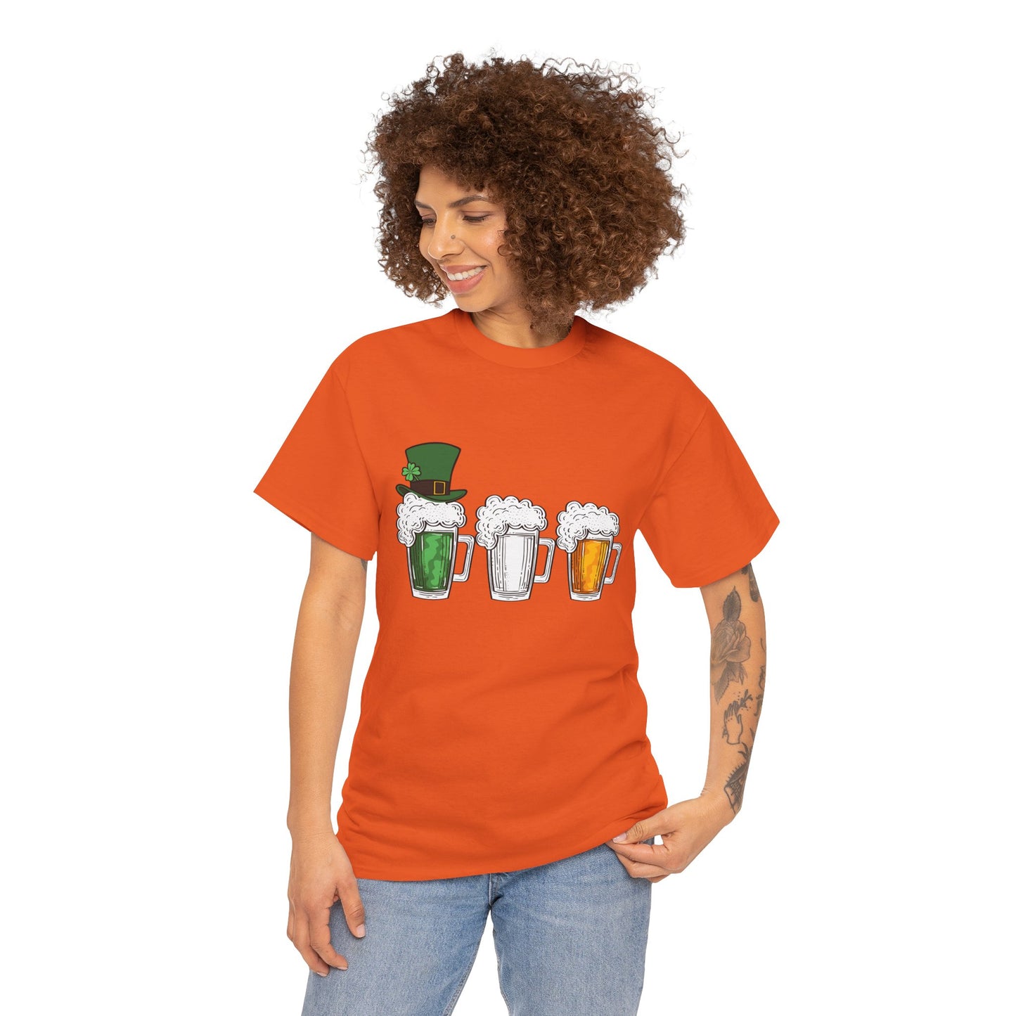 Unisex St Patrick's Day Beer Flag Heavy Cotton Tee