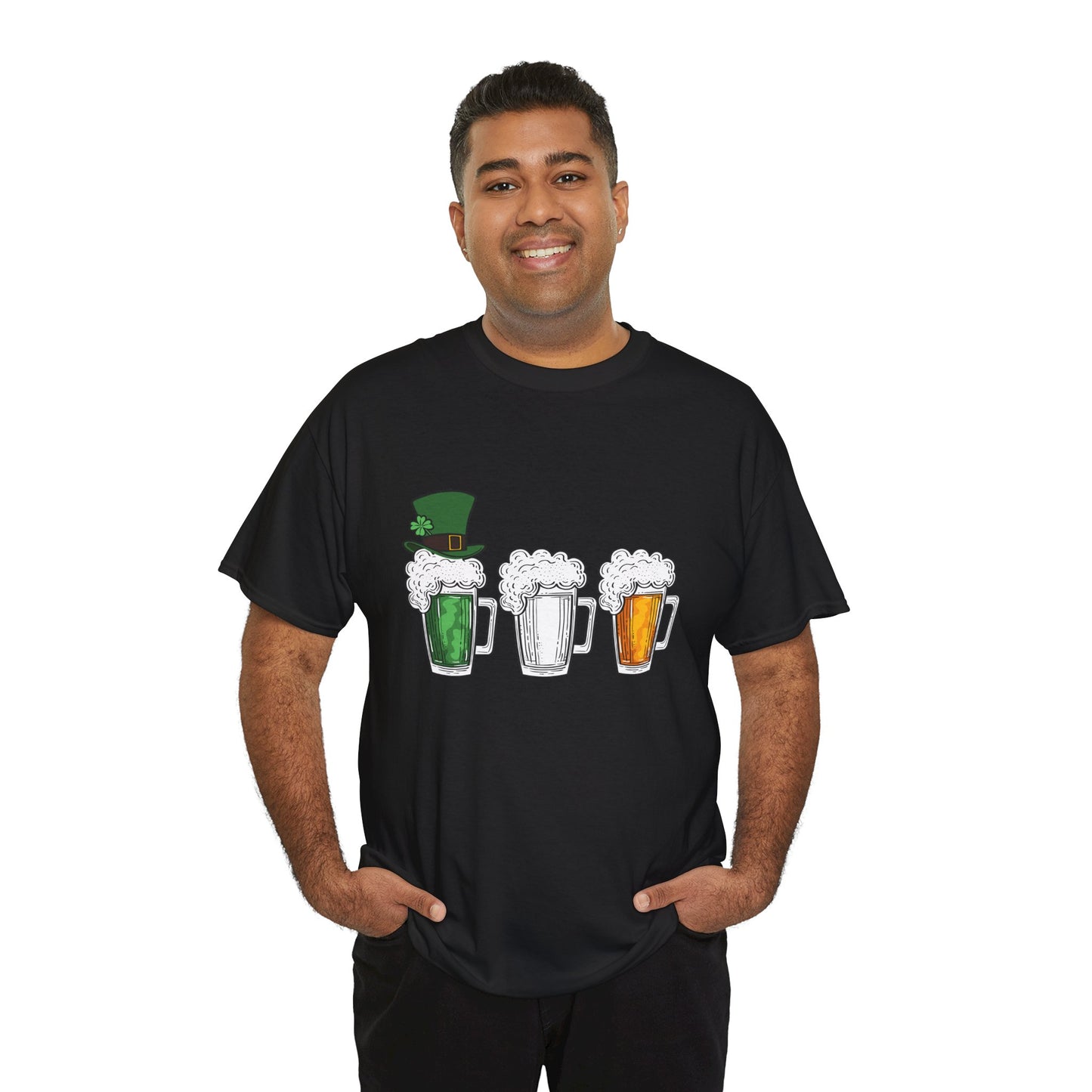 Unisex St Patrick's Day Beer Flag Heavy Cotton Tee