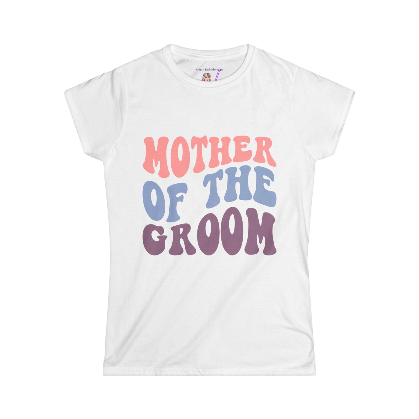 Mother of the Groom Retro Repeat, S-2XL Women's Softstyle Tee