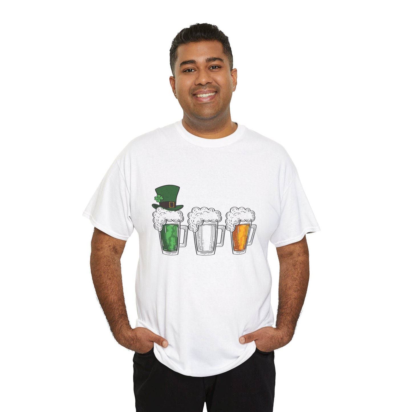 Unisex St Patrick's Day Beer Flag Heavy Cotton Tee