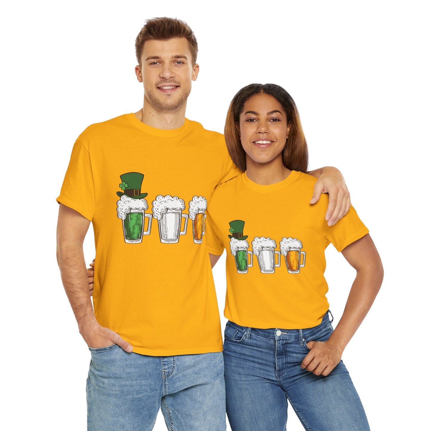 Unisex St Patrick's Day Beer Flag Heavy Cotton Tee