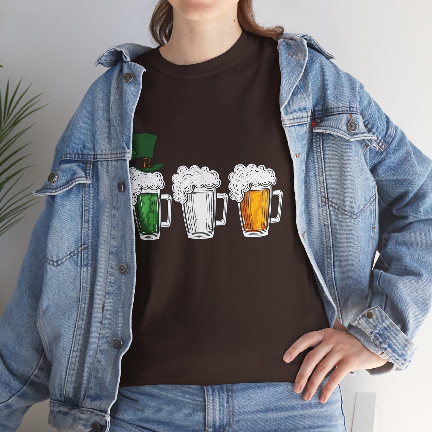 Unisex St Patrick's Day Beer Flag Heavy Cotton Tee