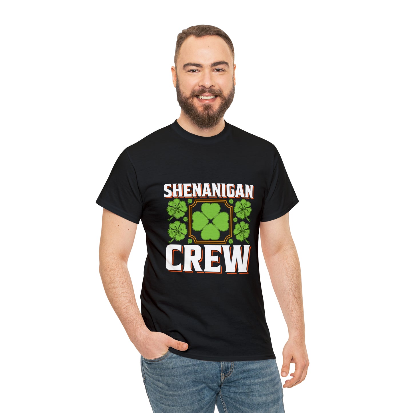 Unisex Shenanigan's Matching Family Shenanigans Crew St Patricks Day Heavy Cotton Tee
